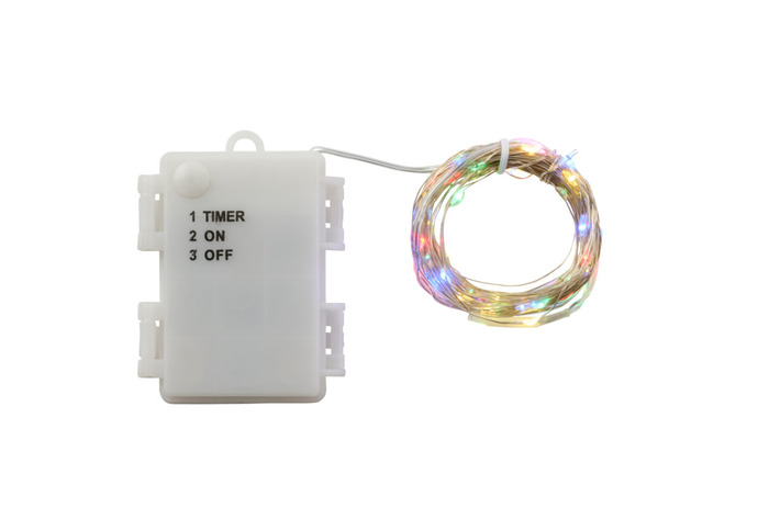 Ljusslinga Wire 100 LED Multifärg Batteri 9,9 m Stemning